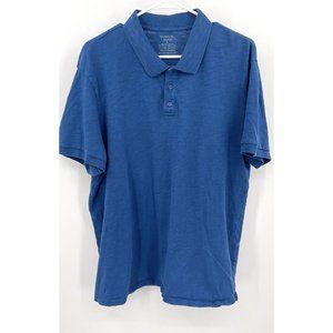 Vince Polo Shirt Mens XL Blue Cotton Short Sleeve